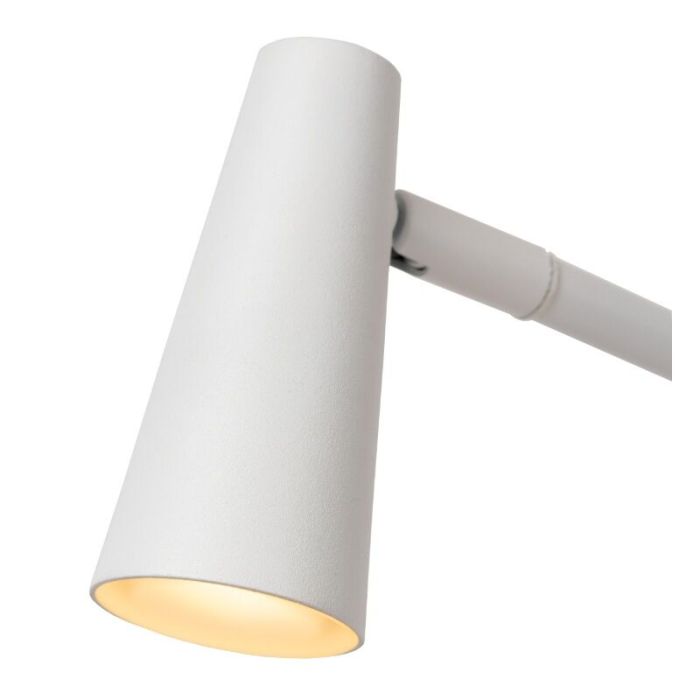 White rechargeable table lamp modern, Stirling, 3W, 2700K LED, with touch dimmer