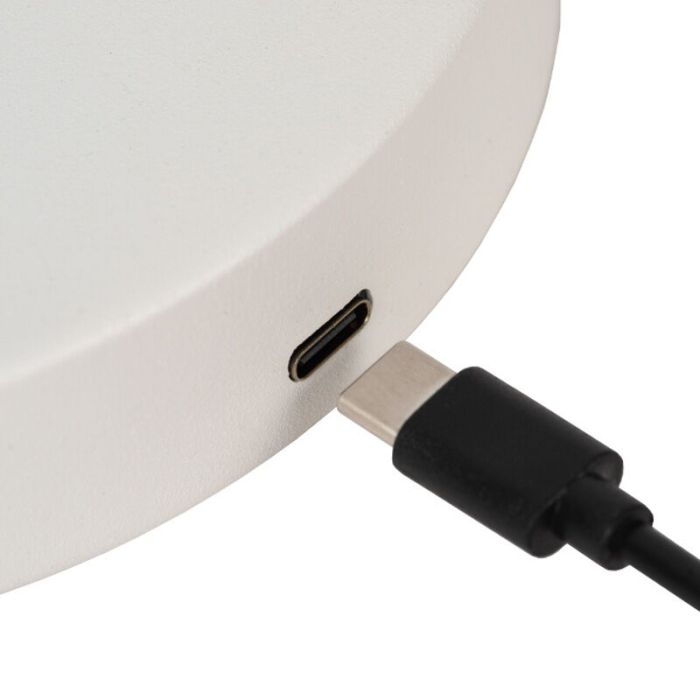 White rechargeable table lamp modern, Stirling, 3W, 2700K LED, with touch dimmer