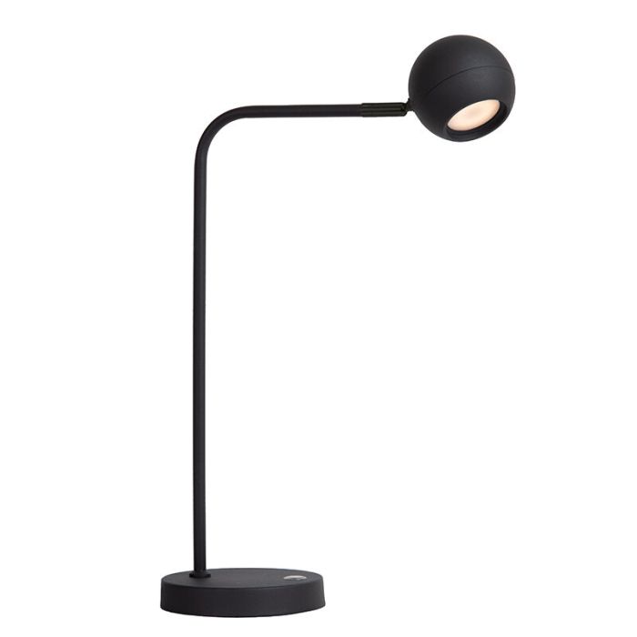 Black rechargeable table lamp modern, Comet, 3W, 2700K LED, with touch dimmer