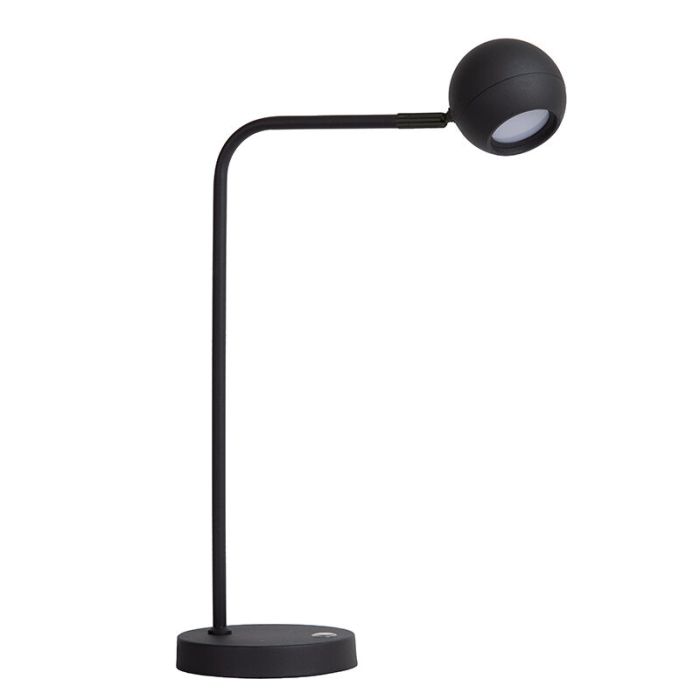 Black rechargeable table lamp modern, Comet, 3W, 2700K LED, with touch dimmer