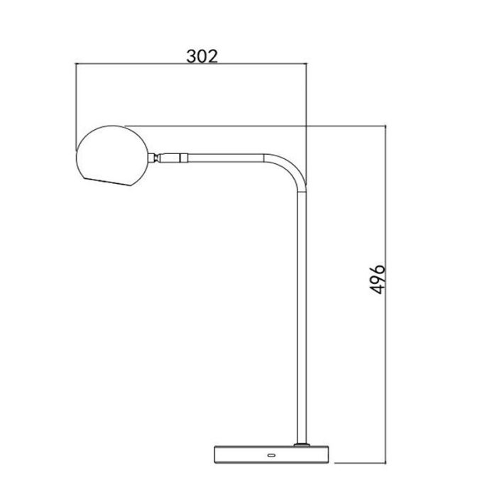 Black rechargeable table lamp modern, Comet, 3W, 2700K LED, with touch dimmer