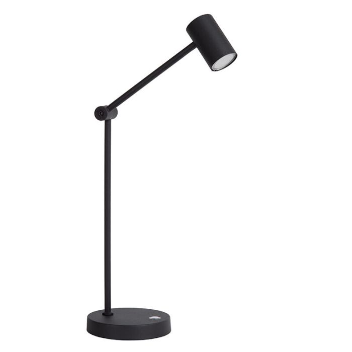 Black rechargeable table lamp modern, Tipik, 3W, 2700K LED, with touch dimmer