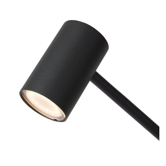 Black rechargeable table lamp modern, Tipik, 3W, 2700K LED, with touch dimmer