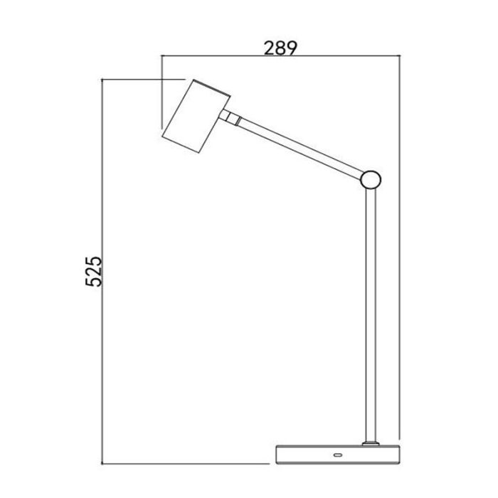 Black rechargeable table lamp modern, Tipik, 3W, 2700K LED, with touch dimmer