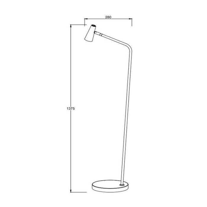 Black rechargeable floor lamp modern, Stirling, 3W, 2700K LED, with touch dimmer