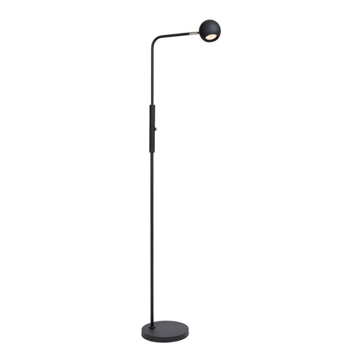 Black rechargeable floor lamp modern, Comet, 3W, 2700K LED, with touch dimmer