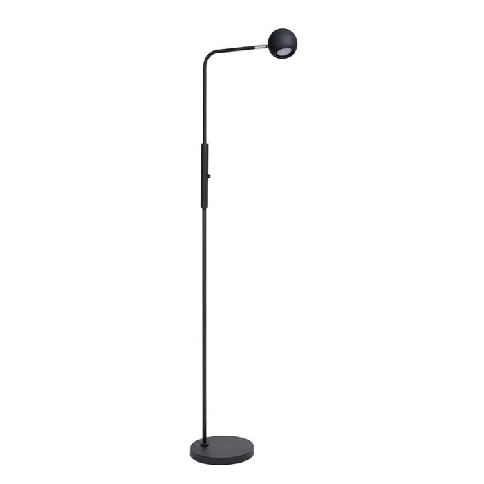 Black rechargeable floor lamp modern, Comet, 3W, 2700K LED, with touch dimmer