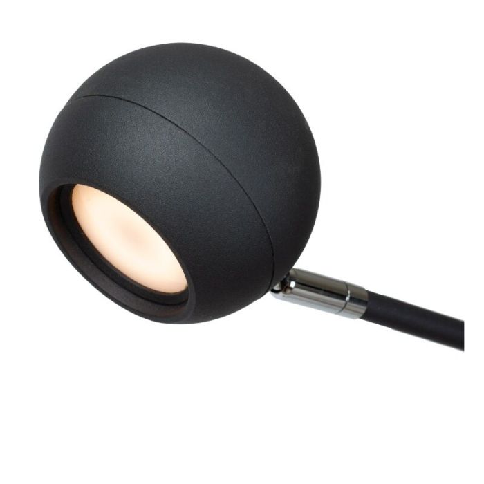 Black rechargeable floor lamp modern, Comet, 3W, 2700K LED, with touch dimmer
