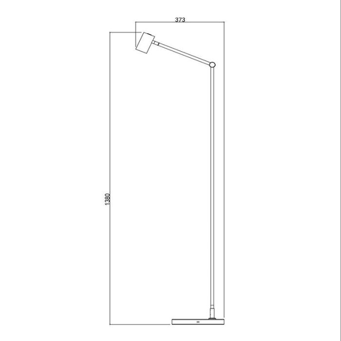 Black rechargeable floor lamp modern, Tipik, 3W, 2700K LED, with touch dimmer