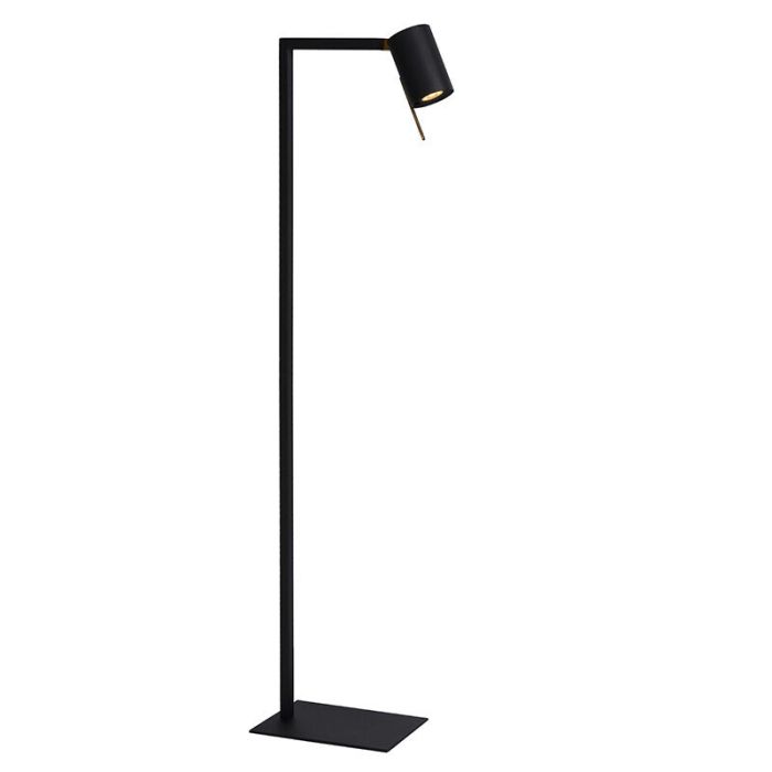 Black reading floor lamp modern, Lesley, with switch