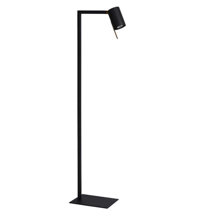 Black reading floor lamp modern, Lesley, with switch