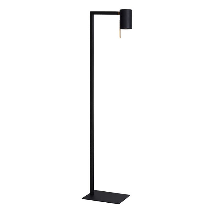 Black reading floor lamp modern, Lesley, with switch