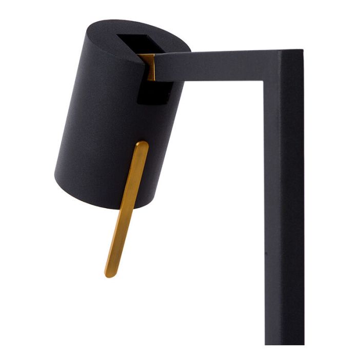 Black reading floor lamp modern, Lesley, with switch