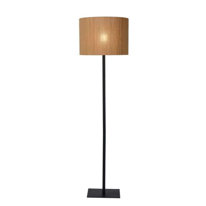Rattan floor lamp brown, Magius, with switch
