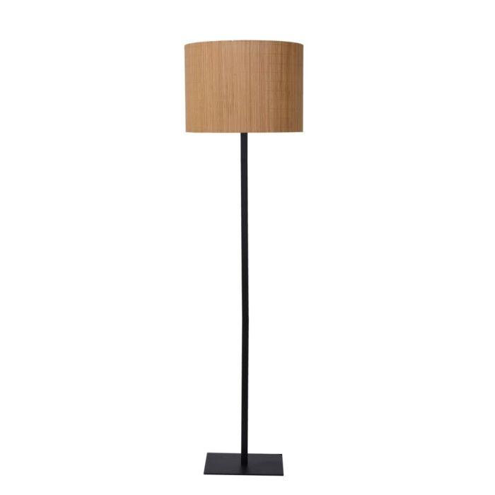 Rattan floor lamp brown, Magius, with switch