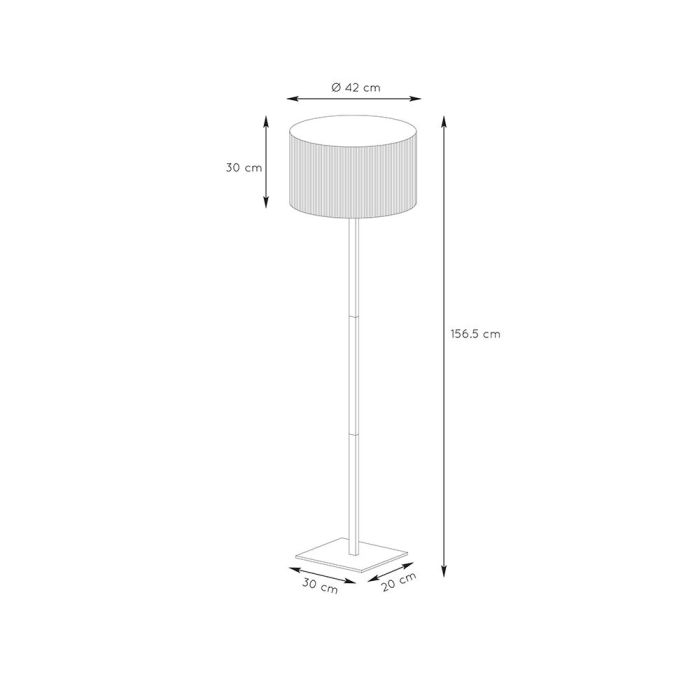 Rattan floor lamp brown, Magius, with switch