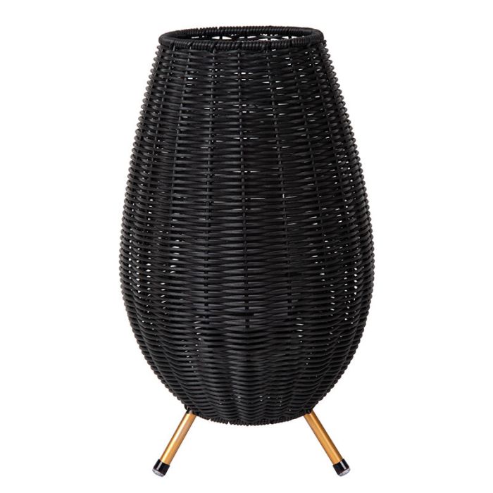Black outdoor table lamp rustic, Colin, 3W, 3000K LED, IP44, 3-step dimmable