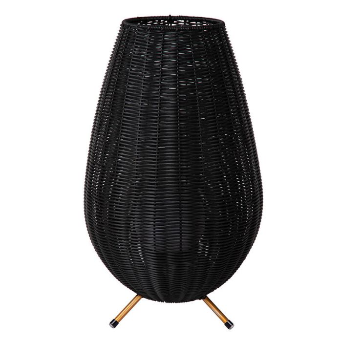 Black outdoor table lamp rustic, Colin, 3W, 3000K LED, IP44, 3-step dimmable