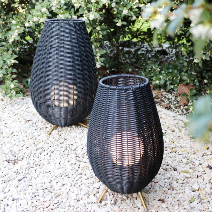Black outdoor table lamp rustic, Colin, 3W, 3000K LED, IP44, 3-step dimmable