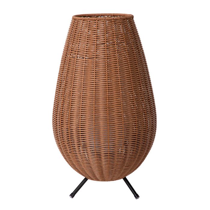 Brown outdoor table lamp rustic, Colin, 3W, 3000K LED, IP44, 3-step dimmable