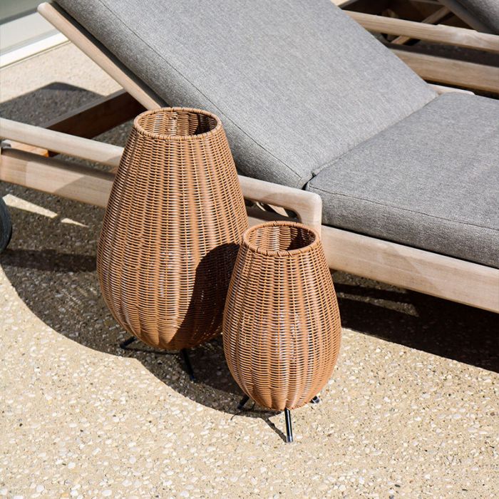 Brown outdoor table lamp rustic, Colin, 3W, 3000K LED, IP44, 3-step dimmable
