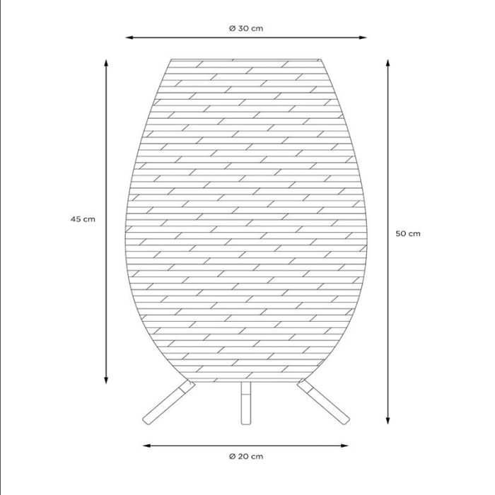 Brown outdoor table lamp rustic, Colin, 3W, 3000K LED, IP44, 3-step dimmable
