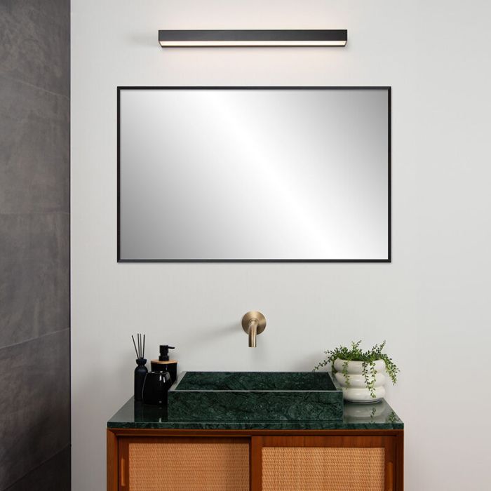 Black bathroom wall light modern, Alexa, 8W, 3000K LED, IP44