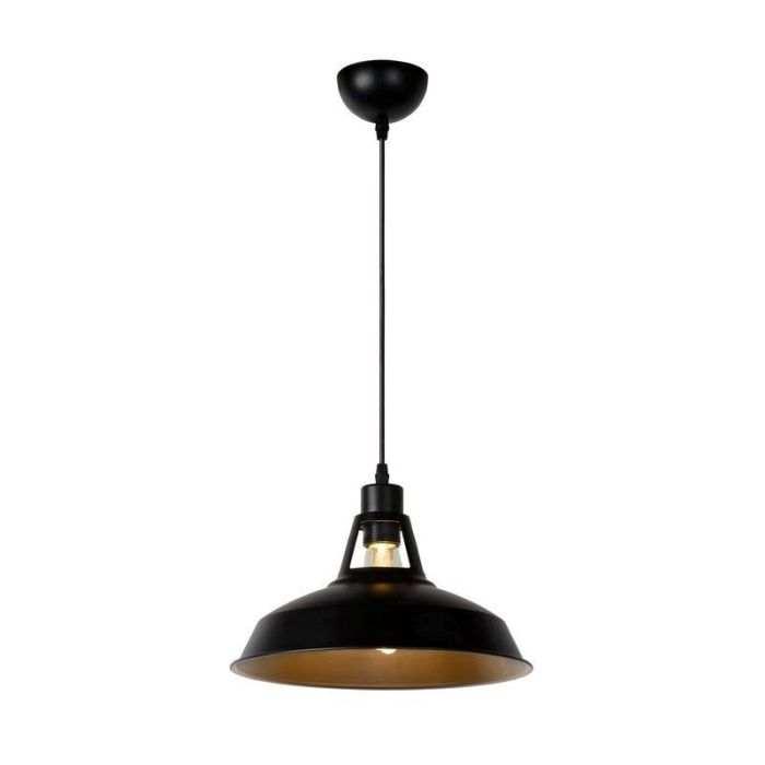 Black pendant light industrial, Brassy