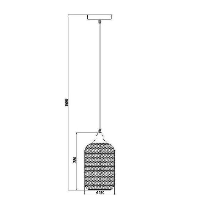 Black pendant light retro, Mesh