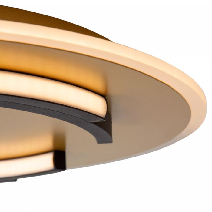 Golden flush ceiling light modern, Andreas, 30W, 2700K LED