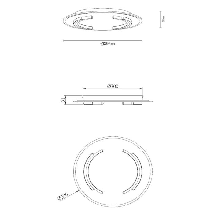 Golden flush ceiling light modern, Andreas, 30W, 2700K LED