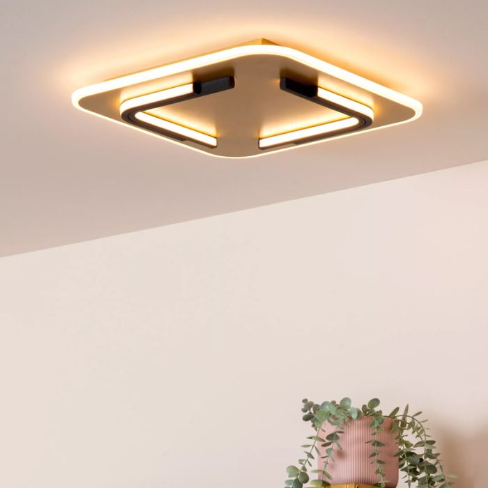 Golden flush ceiling light modern, Andreas, 30W, 2700K LED