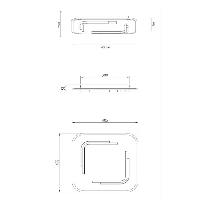 Golden flush ceiling light modern, Andreas, 30W, 2700K LED