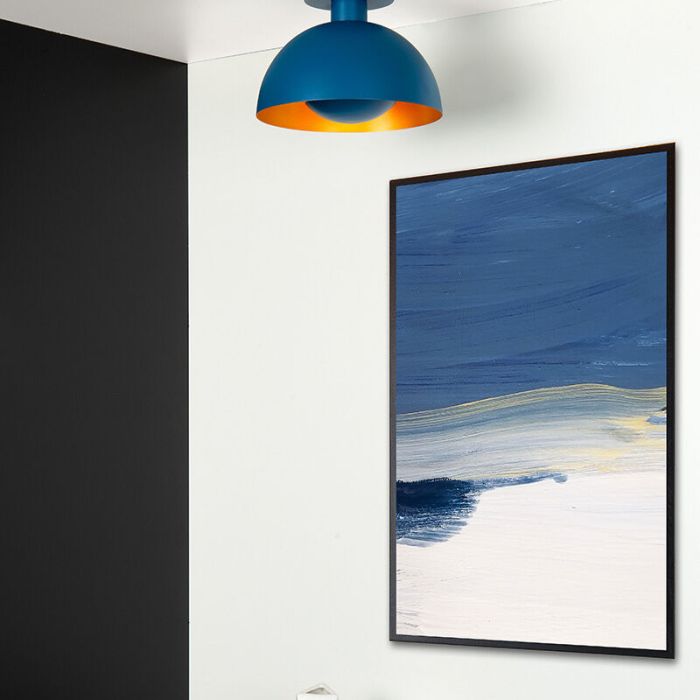 Blue flush ceiling light modern, Siemon
