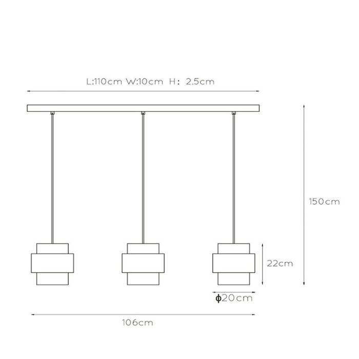 Golden pendant light classic, Firmin
