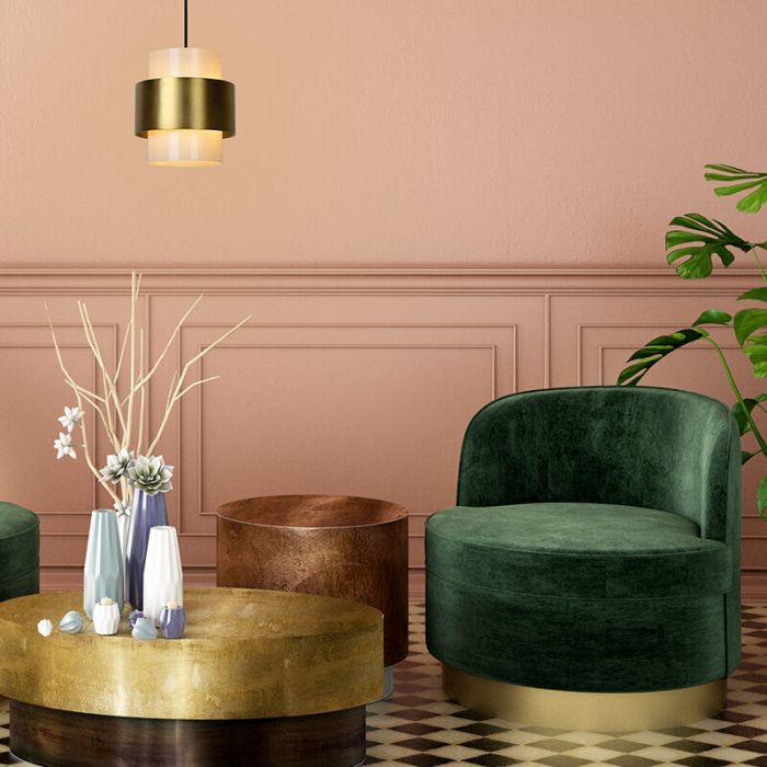 Brass pendant light classic, Firmin