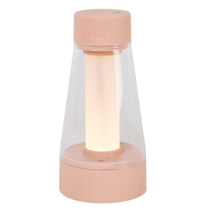 Pink rechargeable outdoor table lamp modern, Lorali, 1,2W, 2700K LED, IP44, with touch dimmer