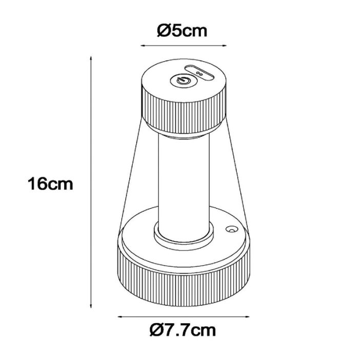 Pink rechargeable outdoor table lamp modern, Lorali, 1,2W, 2700K LED, IP44, with touch dimmer