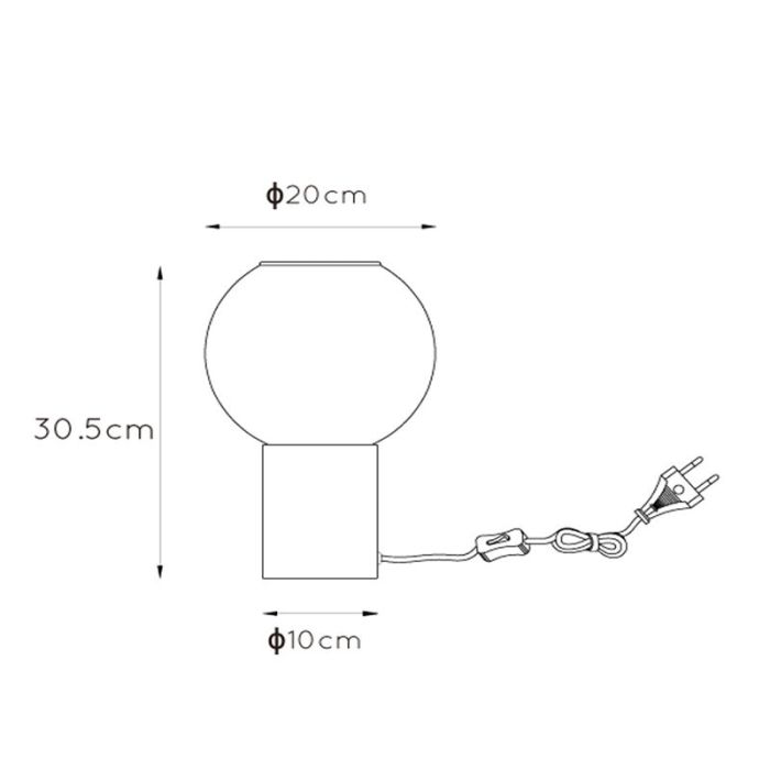 Black table lamp modern, Marius, with switch