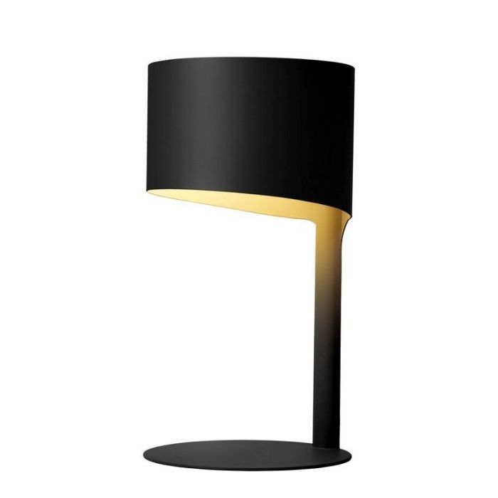 Black table lamp modern, Knulle, with switch