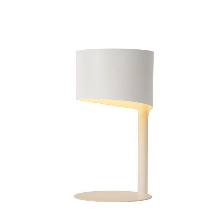 White table lamp modern, Knulle, with switch