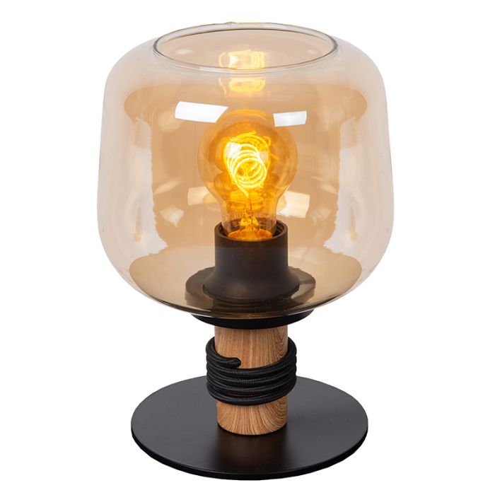 Amber table lamp retro, Ilona, with switch