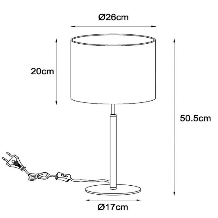 Beige table lamp rustic, Maya, with switch