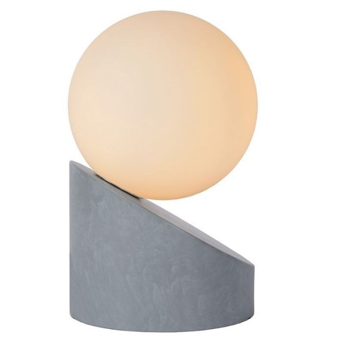 Grey table lamp modern, Len, with switch