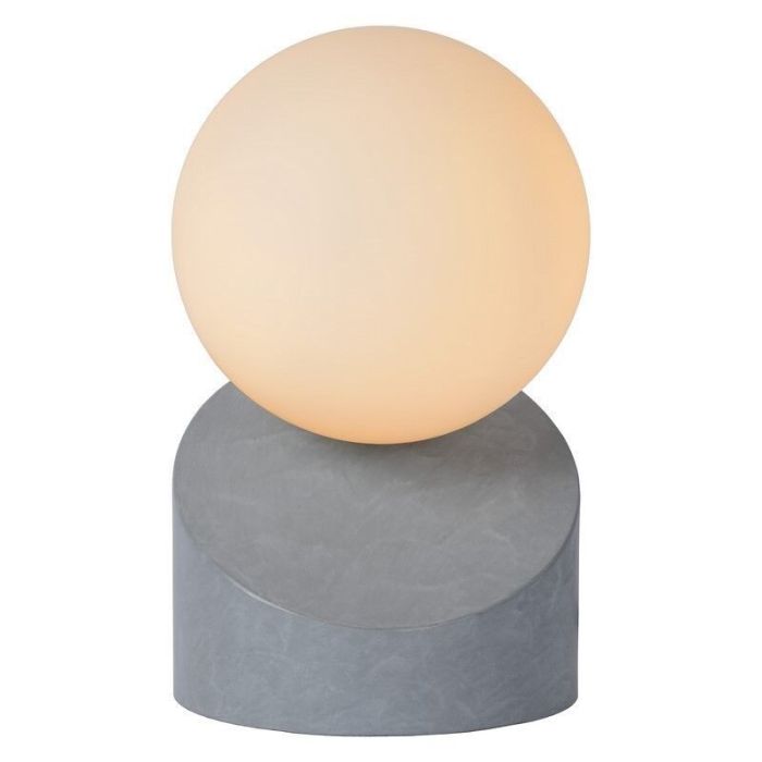 Grey table lamp modern, Len, with switch