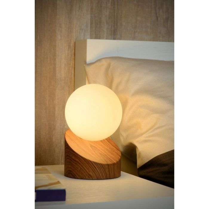Brown table lamp modern, Len, with switch