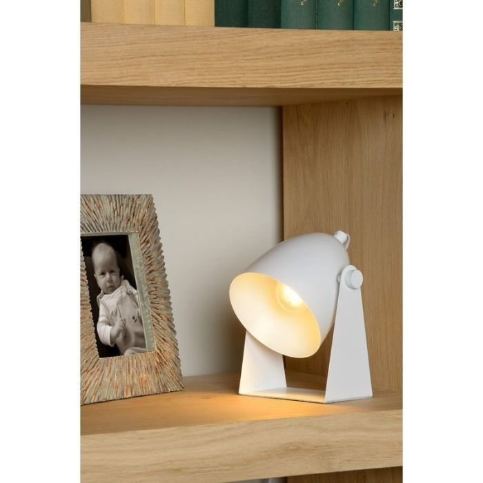 White table lamp modern, Chago, with switch
