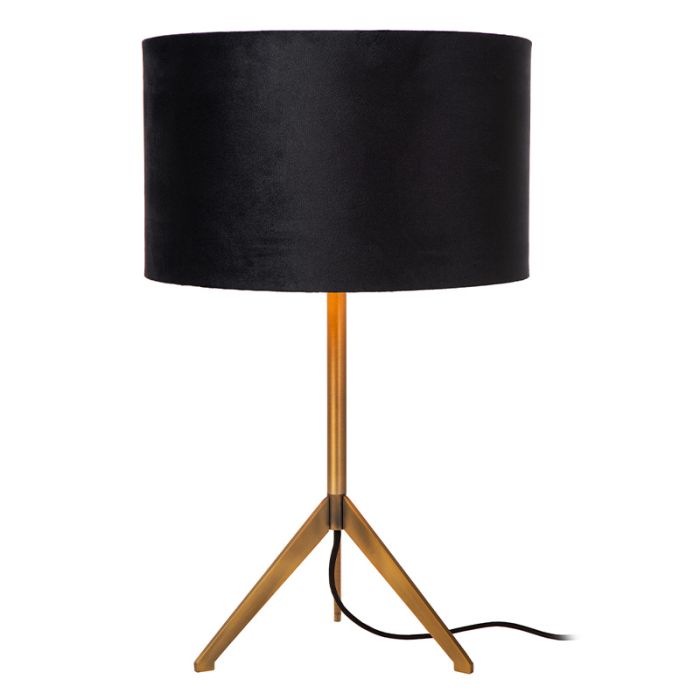 Black table lamp modern, Tondo, with switch