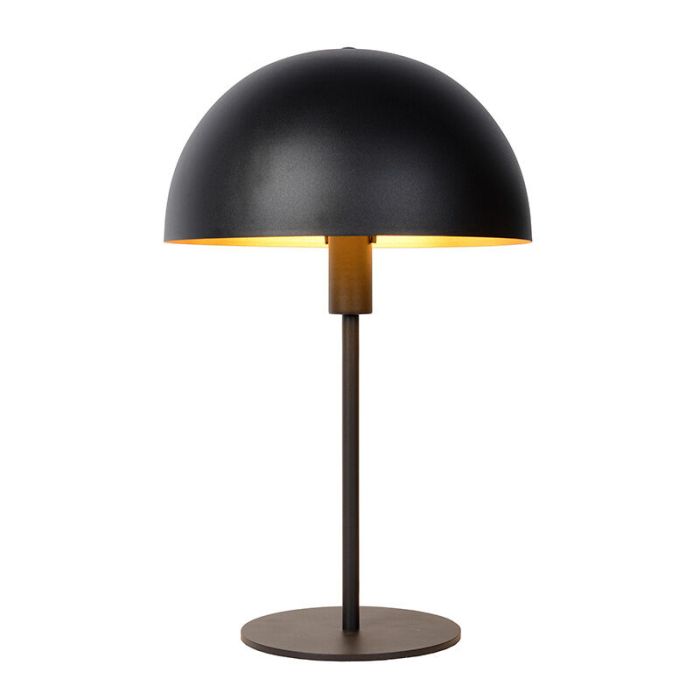 Black table lamp modern, Siemon, with switch