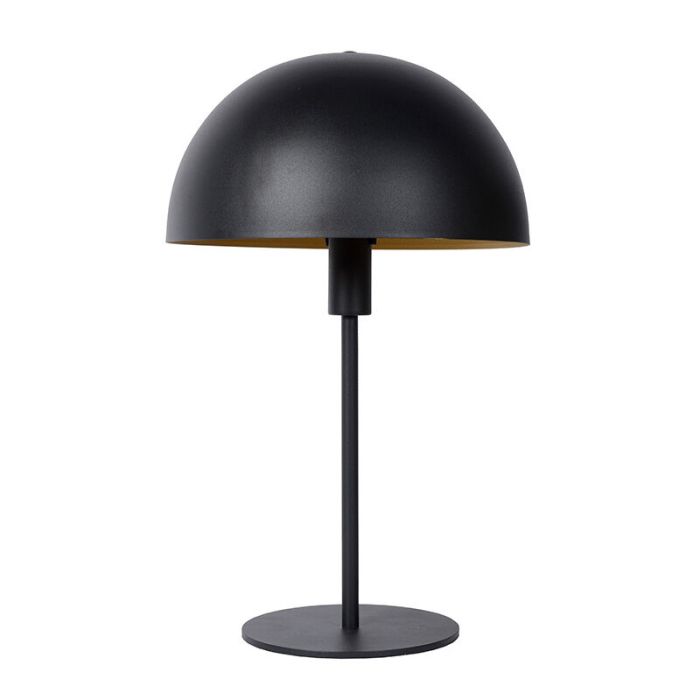 Black table lamp modern, Siemon, with switch